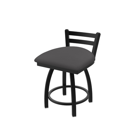 HOLLAND BAR STOOL CO 18" Low Back Swivel Vanity Stool, Black Wrinkle, Canter Storm Seat 41118BW004